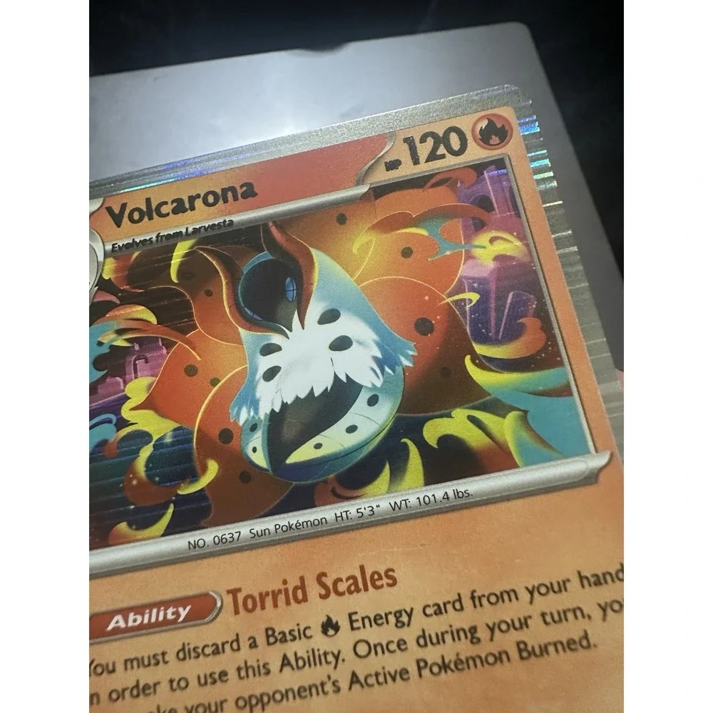 Volcarona 016/086 ADDITIONAL INK ERROR Holo Rare Black Bolt Pokemon MP see pics!